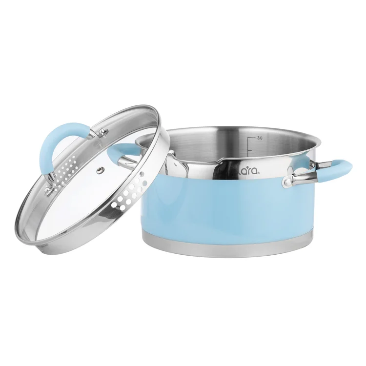 Кастрюля из нержавеющей стали LR02-440 серия Sky Blue
